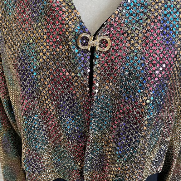 BETSY'S THINGS Vintage Size 14 Black Sheath Semi-Formal Dress With Sequin Jacket - Picture 11 of 12